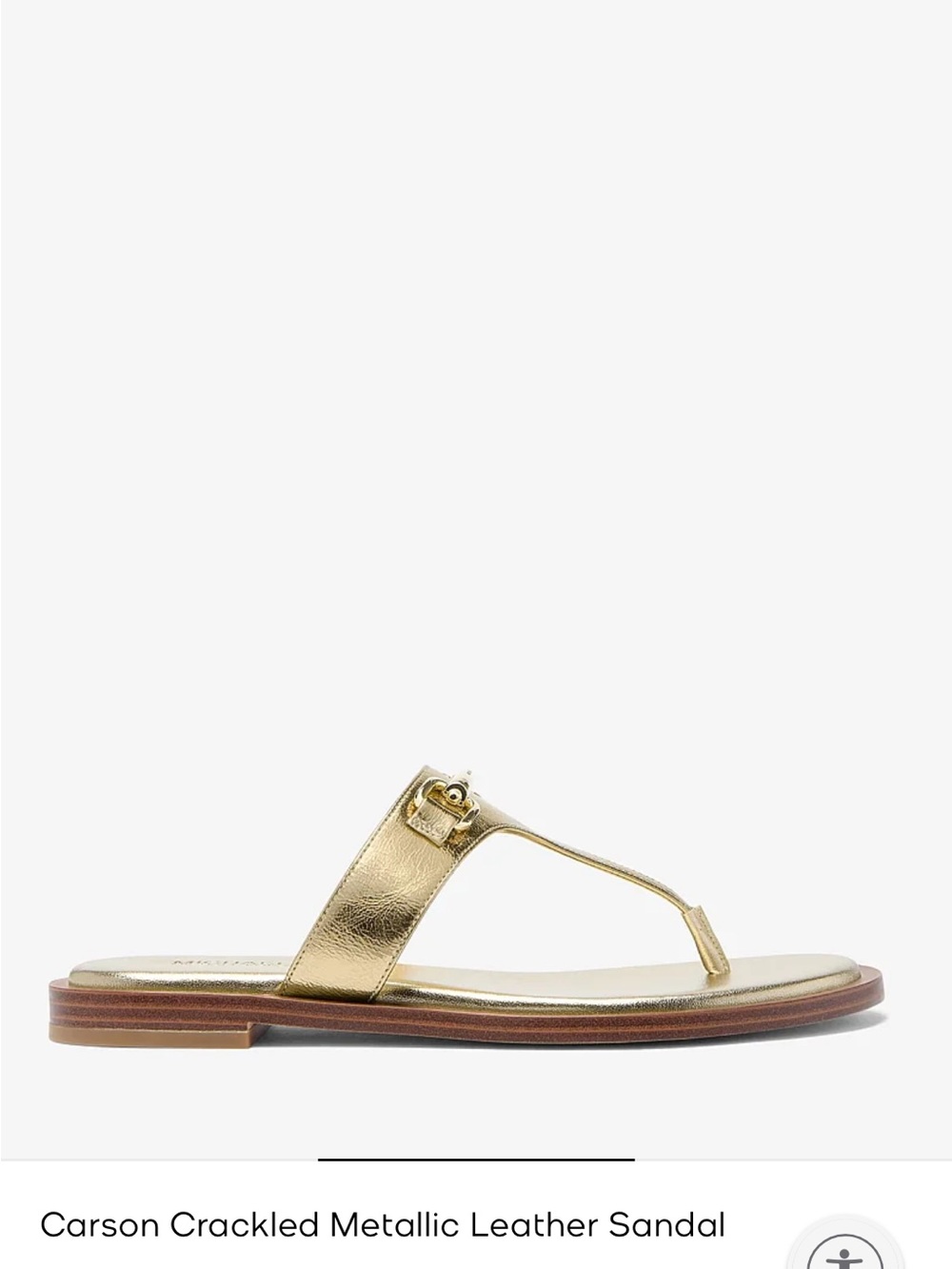 Carson Crackled Metallic Leather Thong Sandal - Gold